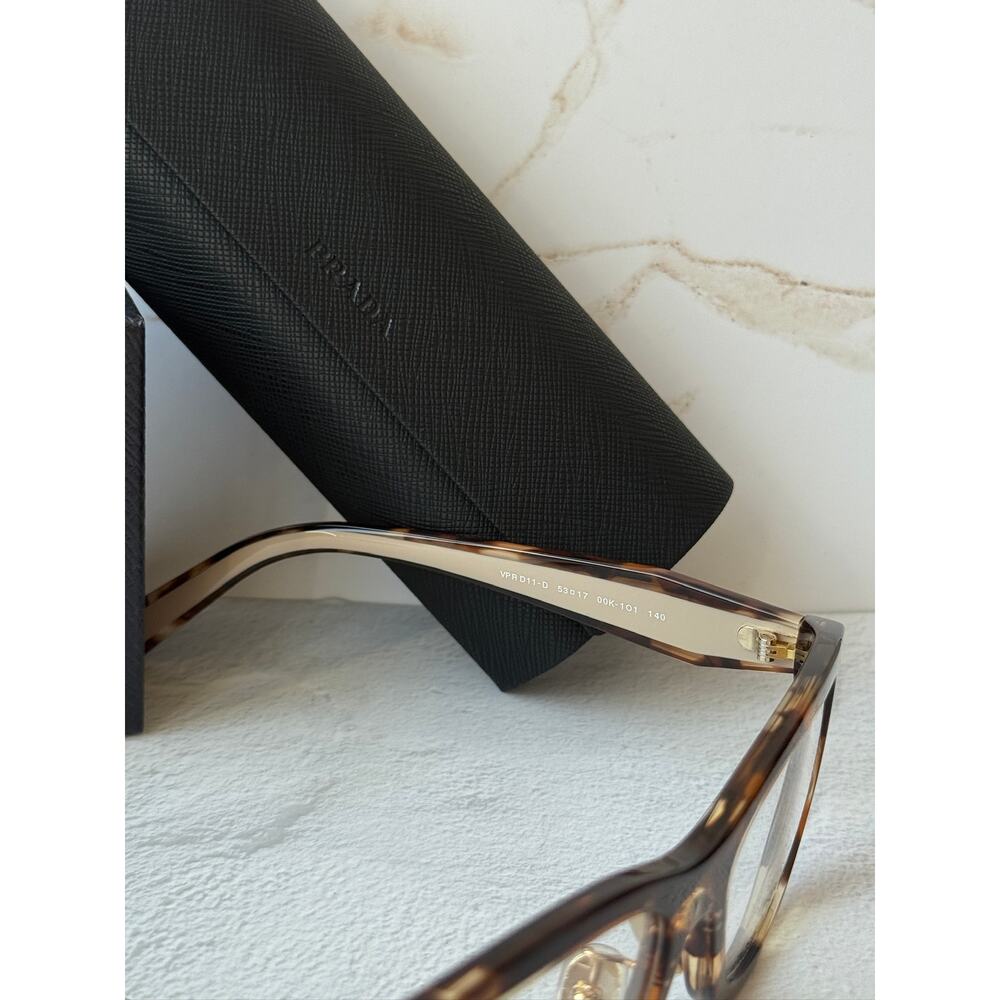 NEW Prada PR B11VD Tortoise Brown Cat Eye Eyeglasses Frames - Picture 6 of 6